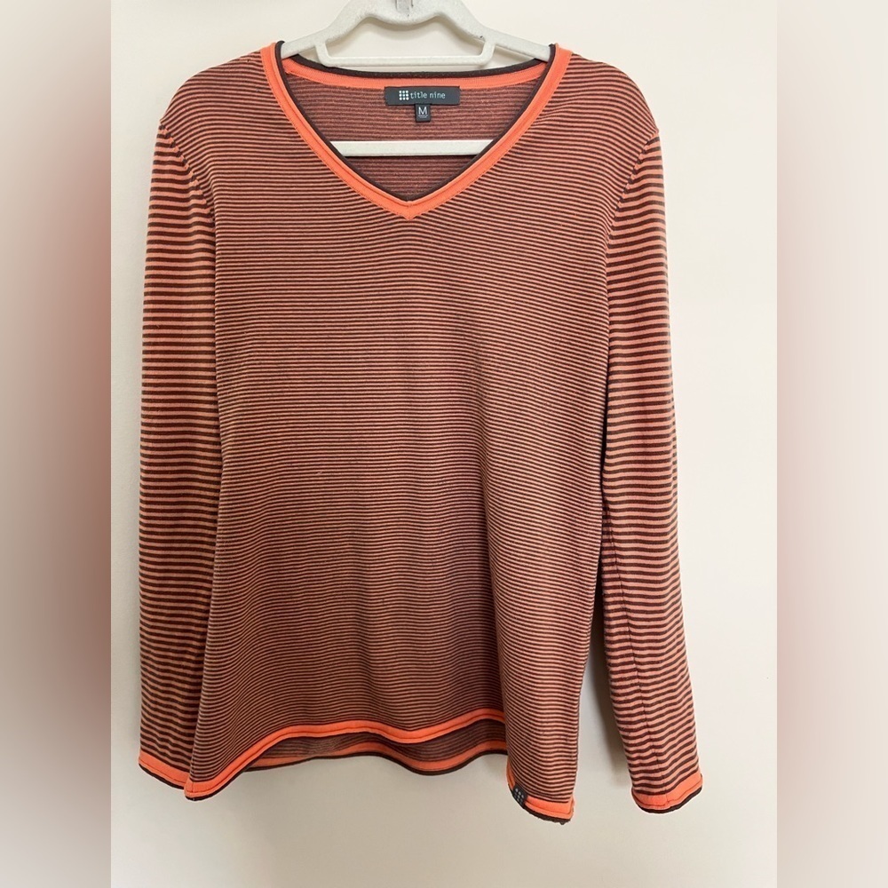 Title Nine Striped Long Sleeve Shirt Size Medium
